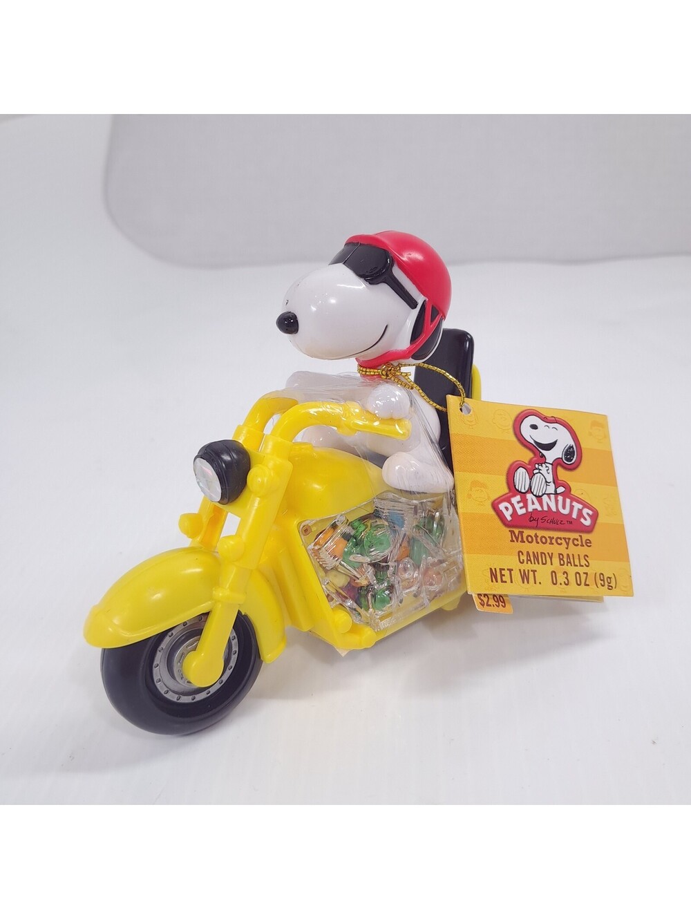 Vintage Snoopy On Yellow Motorcycle By Galerie Candy Dispenser Peanuts 2010 New